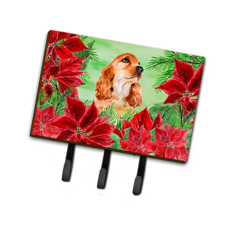 Carolines Treasures Cocker Spaniel Poinsettas Leash or Key Holder CK1354TH68